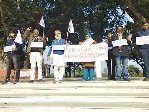Protesters also called for action against Union Minister Ajay Mishra "Teni" and his son Ashish Mishra.