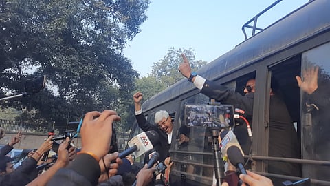 Just like the previous protest, the rally goers were stopped by the police on Jan 16 too and were detained.