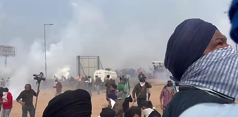 Haryana police fired tear gas shells to disperse crowd at Shambhu border
