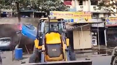 The Mumbai administration took bulldozer action after violence erupted in the area due to clashes between two groups during the Ram Mandir Pran Prathshtha procession.