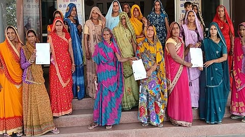 Dalit women from Muskara village in Sehore district, facing a drinking water crisis, took their grievances to the Collectorate.
