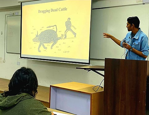 Vegda covers the issue of caste and environment in his lectures at IIT Gandhinagar, where he teaches" Politics of Environment" as a Guest Faculty