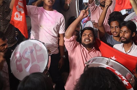JNU President Dhananjay Celebrating After his Win