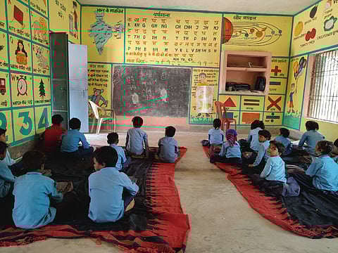 A classroom without a teacher at Gaura Dawar village in Pakri-Guriya block of Gaya’s Imamganj.