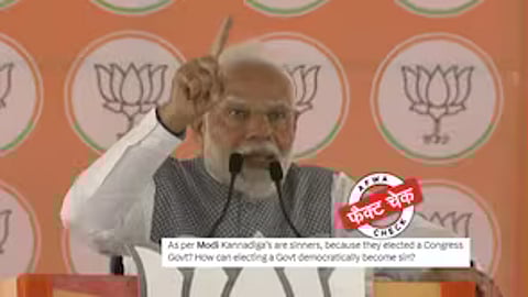 The viral video has been clipped out of context. In the full video, PM Modi could be seen criticising the state’s Congress government, not the people of Karnataka.