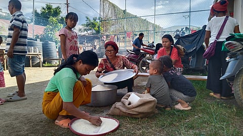 Relief camp set up by YVA (Young Vaiphei Association) in an old school building near IB Road District Hospital Churachandpur