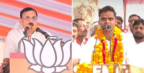 From left to right: BJP candidate Vinod Sonkar and SP nominee Pushpendra Saroj