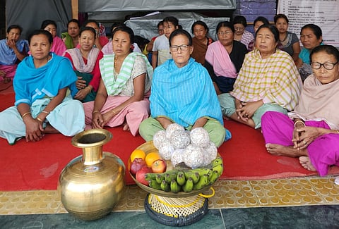 The women of Khoyol Kaitel Relief Camp in Moyrang, located approximately 45 kilometers from the capital Imphal, want to return to their homes, but they now have nowhere to go.