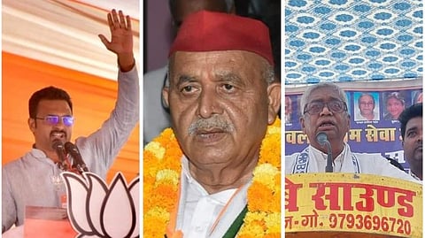 From L to R: BJP's Kamlesh Paswan, Congress' Sadal Prasad and BSP's Dr Ram Samujh