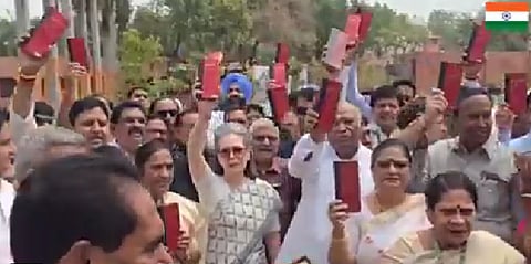 Sonia and Rahul Gandhi Lead INDIA Bloc Protest Ahead of 18th Lok Sabha's Inaugural Session