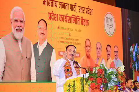 BJP National President JPNadda
addressed the Uttar Pradesh BJP Working Committee meeting in Lucknow on Sunday.