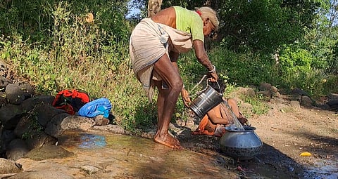 Baigantola villagers suffer from severe water crisis, relying on natural water sources known as 'jhiriya' (small pits).