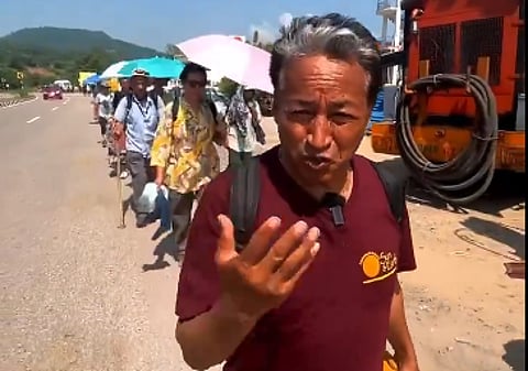 The padyatra led by Sonam Wangchuk began on September 1, with over 100 participants, including elderly individuals, women, and even Army veterans, setting out from Leh on foot.