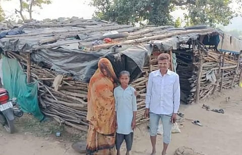 Sushila Meena with her parents