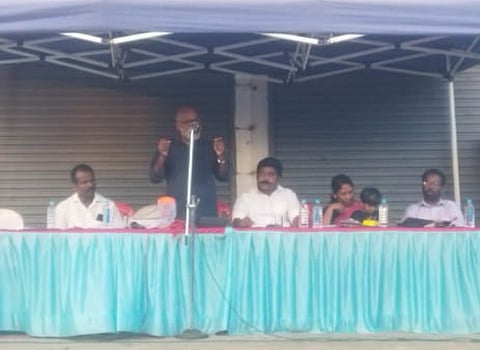 The protest, attended by various organizations, activists, and concerned citizens, sought immediate action against the accused teacher, under the Juvenile Justice Act and the Scheduled Castes and Scheduled Tribes (Prevention of Atrocities) Act.