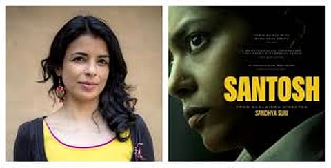 Director Sandhya Suri’s (L) research into the “appointment on compassionate grounds” policy—which allows dependents of deceased police officers to inherit their jobs—laid the groundwork for Santosh’s journey.