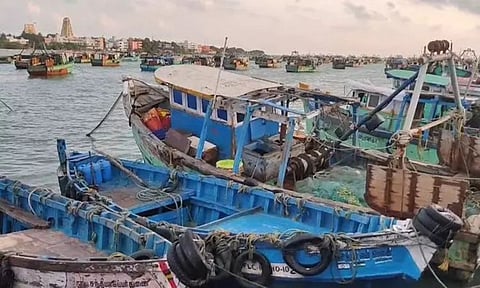 The decision to suspend operations was reached during an emergency meeting of mechanized boat fishermen's associations at the local harbor.