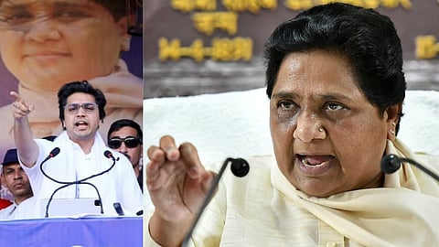 BSP supremo Mayawati and Akash Anand.
