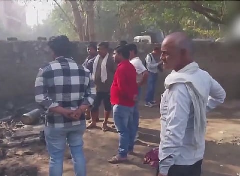 The blaze was reportedly intensified by a gas cylinder explosion.