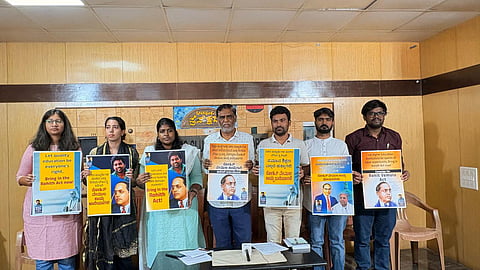 The activists highlighted the persistent failure to fulfill the constitutional promise of equality, as enshrined in the Preamble drafted by Dr. Ambedkar.