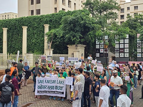 An Awareness March was held from Rutu Circle Fountain to Kavesar Lake on June 14.