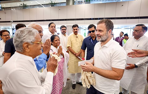 Rahul Gandhi at Lucknow court on Tuesday.