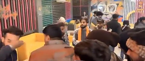 Members of a right-wing group disrupted a nursing student's birthday celebration at a café in Bareilly, making love jihad claims which police found baseless. Cops briefly detained two men and a café staffer for questioning, while a woman police officer was seen misbehaving with a girl.