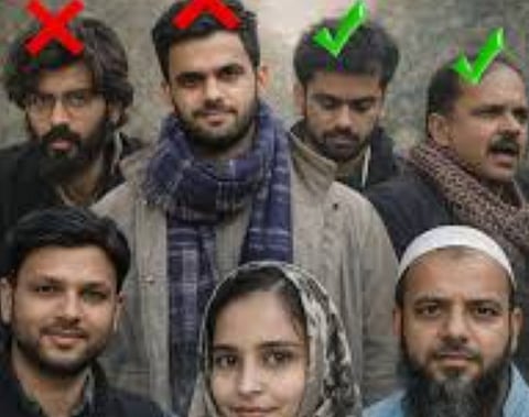 Gulfisha Fatima, Meeran Haider, Shifa-ur-Rehman, Mohd. Saleem Khan, and Shadab Ahmed, released on ₹2 lakh bonds but bound by rules that Bhushan deems a de facto gag order.