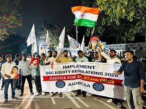 Students and research scholars participated and expressed their solidarity for social justice, equality, and the protection of constitutional rights.