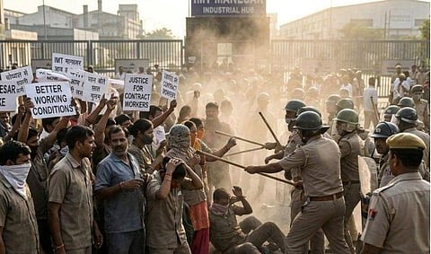 According to the organisation, several worker representatives and labour activists were detained from protest sites and picked up from their residences, often during midnight hours.