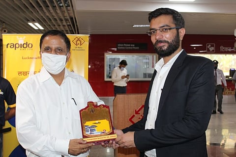 Aiming At Last Mile Connectivity, Lucknow Metro Ties Up With Rapido Bike