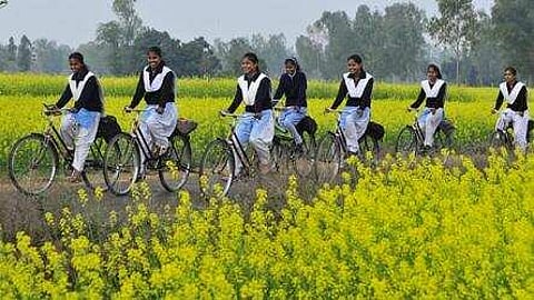 UP Government Gives Away Cycles To Class 10, 12th Going Children Of Labourers