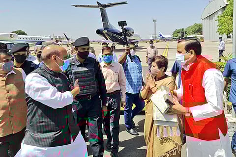 Rajnath Singh, Nitin Gadkari Arrive In Lucknow