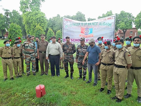NCC Cadets Plant Saplings At AMU Campus