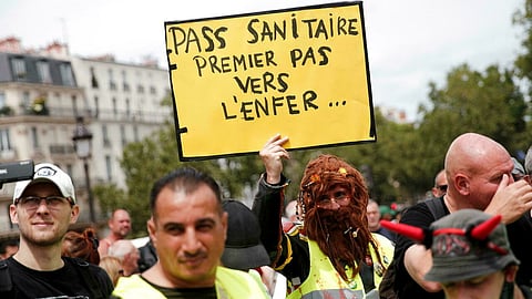 Protests In France After Lawmakers Vote For Health Pass Being Mandatory