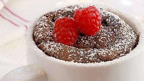 The Three Minute Microwave Gooey Chocolate Mug Cake