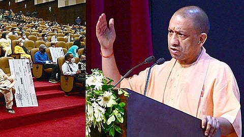 Yogi Gives Away Cheques Of Rs 10 Lakh Each To Families Of Scribes Who Died Of Covid