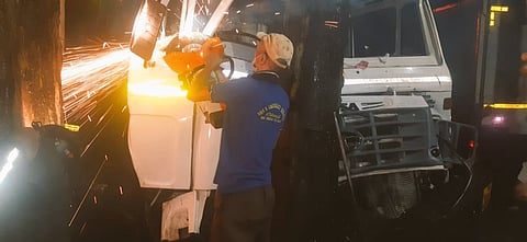 Uttarakhand Firemen Save Lives Of Two Trapped In A Truck That Met With An Accident