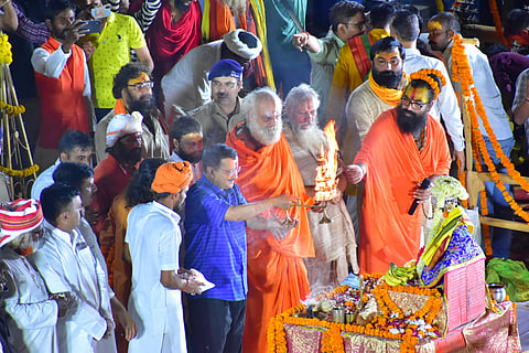 Arvind Kejriwal Attends Saryu Aarti In Ayodhya, To Have Darshan Of Ram Lalla Today