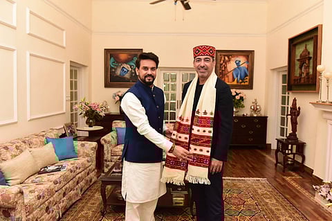 Sports Minister Anurag Thakur, FIFA CEO Youri Djorkaeff Discuss Ways To Promote Football In India