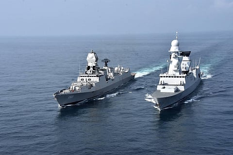 French Navy Ship FS Chevalier Paul Departs On Completion Of Engagements With Indian Navy