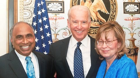 Dr. Frank Islam and his wife Debbie Driesman with United States President Joseph Biden.
