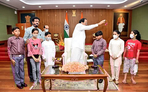 Vice President Naidu Celebrates Holi With School Children