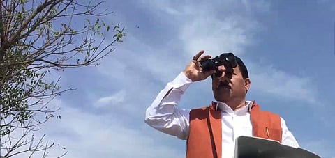 SP Candidate From Meerut Monitoring EVMs With Binoculars
