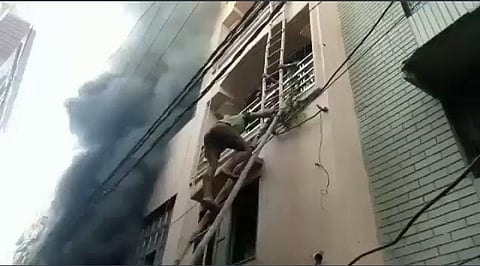 Fire Breaks Out In A Three-Storey Building In Kanpur