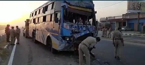 Bus Rams Into Container In Amroha, 90 Passengers Injured