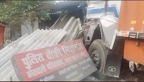 Speeding Truck Rams Into Police Outpost In Lucknow