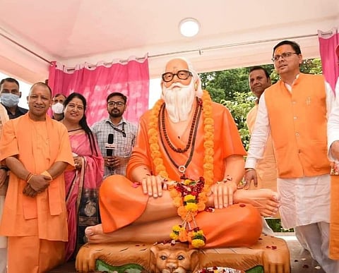 Yogi Adityanath Unveils Statue Of His Mentor, Guru At His Birth Place In Uttarakhand
