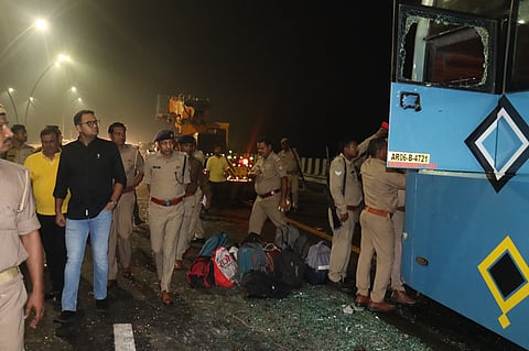 Four Killed In Etawah As Double-Decker Bus From Deoria Rams Into Truck On Agra-Lucknow Expressway