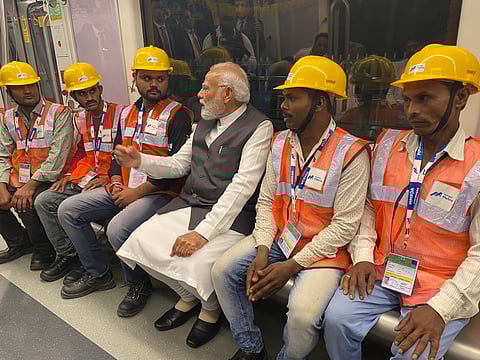 Modi Takes Metro Ride From Gundavali Metro Station To Mogra In Mumbai